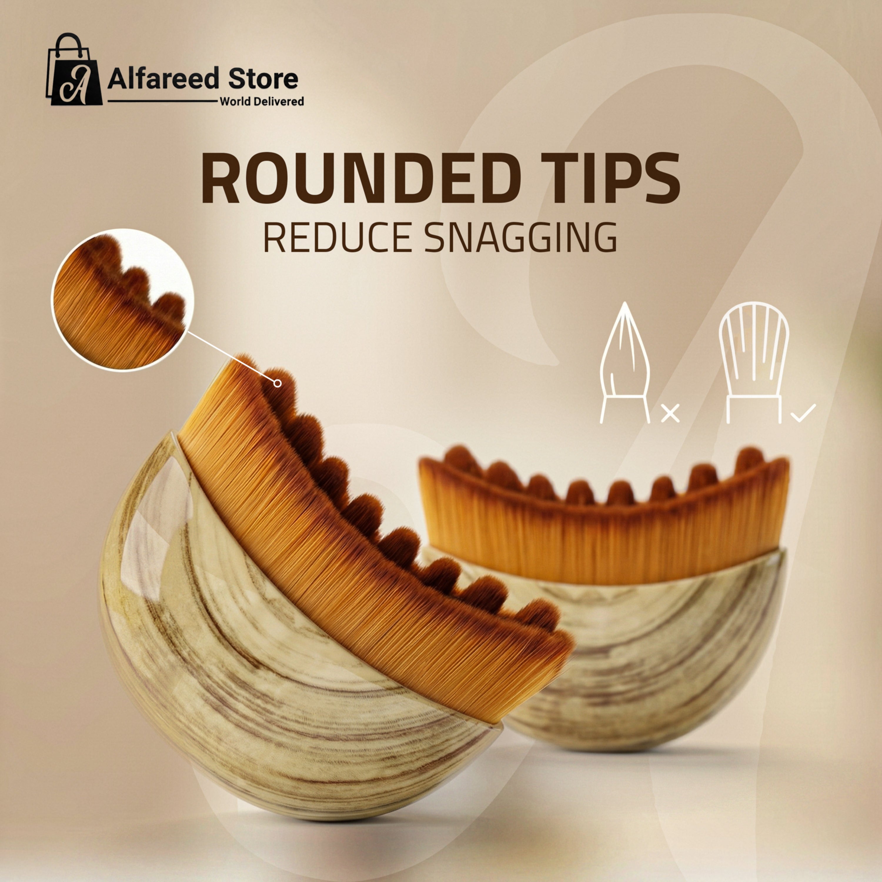 High-quality bristles and well-finished handle